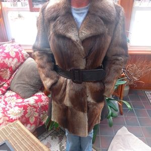 Real Marten fur and leather vintage coat fabulous.
